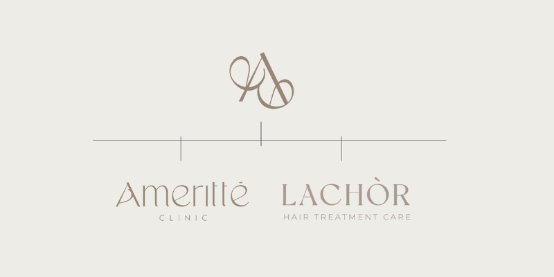 Case de branding da GRAZ para Amerittè Clinic, Lachòr Hair Treatment e Amerittè Group.